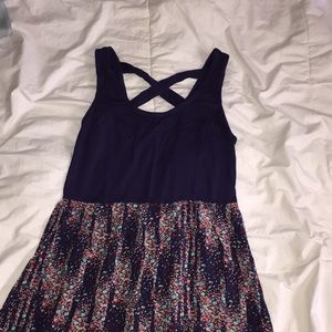 Floor length cobalt blue dress